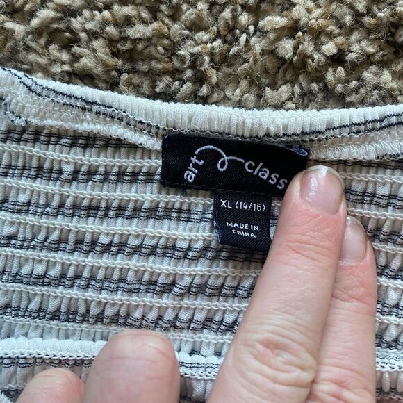 3 for $20 Art Class Stripe Stretchy Elastic Short Sleeve Shirt XL - Picture 4 of 8